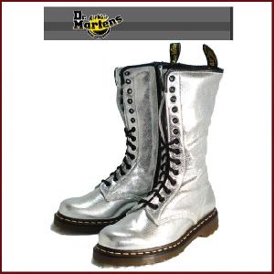 Dr.Martens ドクターマーチン  シルバークラッシュ加工サイドジップ14ホールブーツ 1b99【58098】｜ibc