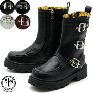 ブーツ レディース 厚底 ブラック 黒 ヨースケ YOSUKE ベルテッドブーツ 厚底ブーツ ショートブーツ 2710053