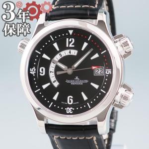 ジャガールクルト JAEGER LECOULTRE マスターコンプレッサー メモボックス Q1708470 自動巻 アラーム ブラック 黒 メンズ 腕時計 紳士 中古 店頭受取対応商品｜ibe7171