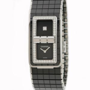 シャネル CHANEL コード ココ H5148 純正ダイヤ 黒 ターンロック レディース 腕時計 クオーツ ブラック 中古｜ibe7171