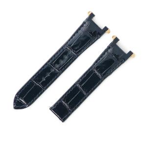 カルティエ 純正 パシャ用 クロコバンド 未使用 ベルト ストラップ 19ｍｍ 紺 ダークネイビー シャイニー メンズ 腕時計