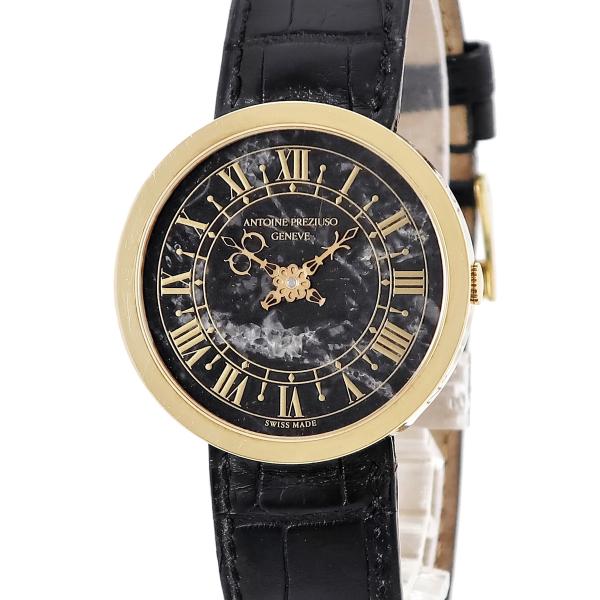 【3年保証】 アントワーヌ プレジウソ シエナ 1360 K18YG無垢 ブラック 黒 大理石 シー...