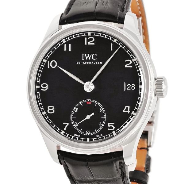 【3年保証】 IWC ポルトギーゼ ハンドワインド エイトデイズ IW510202 ブラック 黒 ス...