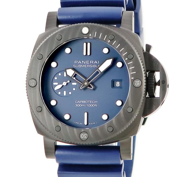【3年保証】 パネライ サブマーシブル クアランタクアトロ カーボテック ブルー アビッソ PAM0...