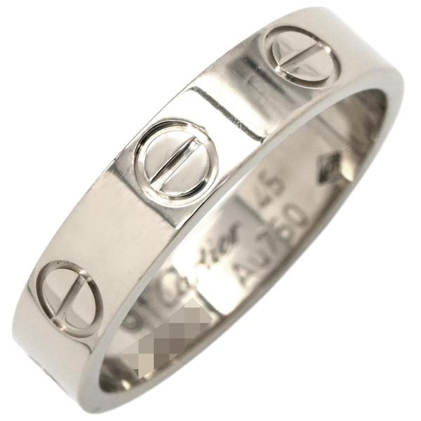 カルティエ リング 指輪 ラブリング スモールモデル シルバー #45 LOVE Ring ホワイト...