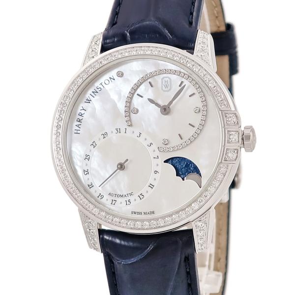 【3年保証】 ハリーウィンストン ミッドナイト デイト ムーンフェイズ 36mm MIDAMP36W...