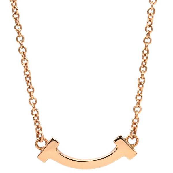 ティファニー ネックレス Tスマイル ミニ ペンダント ゴールド T＆Co. T smile ピンク...