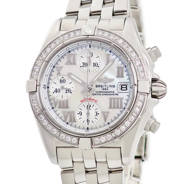 【3年保証】 ブライトリング クロノ コックピット A13358 純正ダイヤ ホワイトシェル ラウン...