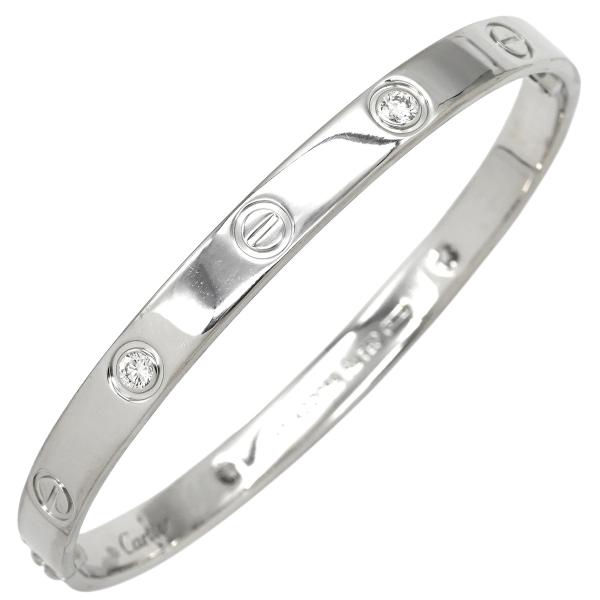 カルティエ ブレスレット ラブ LOVE ラブブレス 旧型 ハーフダイヤ シルバー WG #17 4...