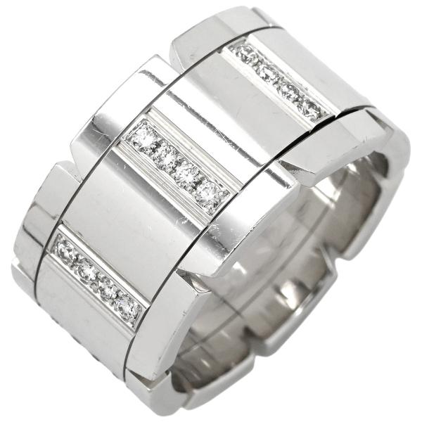 カルティエ リング 指輪 タンクフランセーズ タンクフランセーズ LM シルバー ホワイトゴールド ...