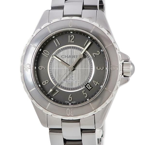 【3年保証】 シャネル J12 クロマティック 41mm H2934 グレー 逆回転防止ベゼル デイ...