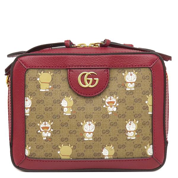 グッチ ショルダーバッグ GGマーモント ドラえもんコラボ GGスプリームキャンバス レッド ベージ...
