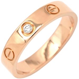 カルティエ リング 指輪 ラブ LOVE ミニラブリング 1Pダイヤ ゴールド PG #49(JP9) スモールモデル LOVE Ring 750 18K PG 11号 B4050700