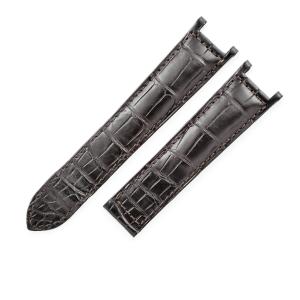 カルティエ 純正 パシャ 42mm用 クロコバンド 新品同様 ベルト Dバックル用 ストラップ 本革 替え 21ｍｍ ダークブラウン メンズ 腕時計