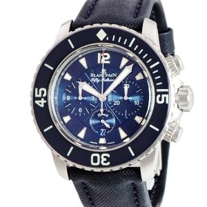 【3年保証】 ブランパン フィフティファゾムス フライバック クロノグラフ 5085FB-1140-52B ブルー ダイバーズ 自動巻き メンズ 腕時計