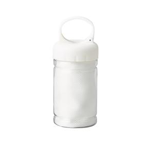熱中症対策 ボトル入ICEタオル RPET ホワイト 50個以上販売 ※名入れ可能商品 ひんやりタオル 販促品 ノベルティグッズ｜ibepara