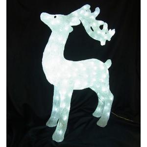 スタンドトナカイ75(L3D364) 白色LED クリスマス トナカイ 置物 装飾トナカイ クリスマス ディスプレイ｜ibepara