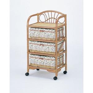 籐製ランドリーチェスト4段 完成品 衣類 おもちゃ 引出し 布張り