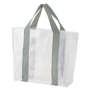 クリアライン トート 100個販売 シースルー生地 バッグ トートバッグ ※名入れ可能商品 ノベルティグッズ 販促品 粗品 記念品