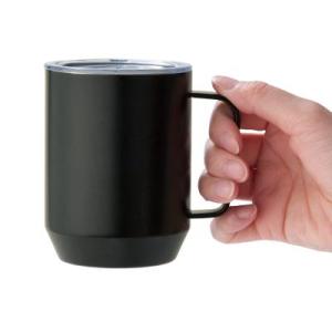 蓋付き真空ステンレスマグカップ ブラック 48個単位販売 400ml マグカップ ほこりよけやこぼれ...