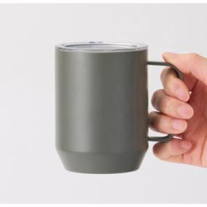 蓋付き真空ステンレスマグカップ グレー 48個単位販売 400ml マグカップ ほこりよけやこぼれ防...