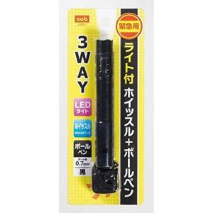 nob 3WAY 緊急用 ライト付ホイッスル＋ボールペン 60個販売 0.7mm ボールペン 多機能ペン 文具 販促品 ノベルティグッズ