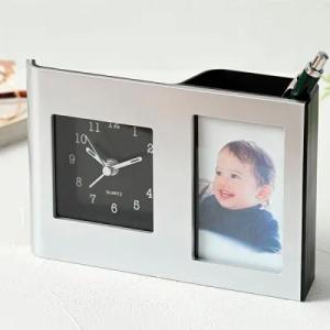 フォト＆ペンスタンドクロック 30個以上販売 お気に入りの写真を入れて 時計 ペンスタンド 販促品 ノベルティグッズ