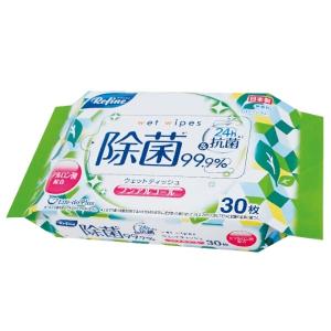 リファイン ノンアルコール除菌おでかけウェットティッシュ30枚入り 144個セット 粗品 販促品 ノベルティグッズ｜ibepara