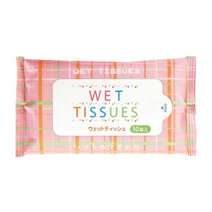 400個単位販売 ピンク ハンディ ウェットティッシュ 10枚入 日用品 販促品 ノベルティグッズ