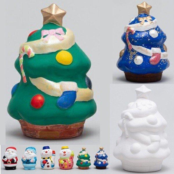 お絵描き陶器 クリスマス ツリー KT-5 絵付け 50個以上販売 お絵かき貯金箱 手作り工作キット...