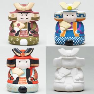 こどもの日 五月人形 お絵描き陶器 30個以上販売 陶器でお絵かき 貯金箱 絵付け体験用 こどもの日 端午の節句 兜 武将｜ibepara