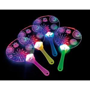 光るうちわ 花火柄 90個以上販売 ボタンを押すと光り方が変わります うちわ 販促品 ノベルティグッズ サマーバラエティグッズ