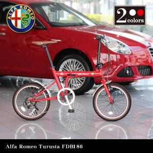Alfa Romeo Turista FDB186 18インチ コンパクト折りたたみ自転車 シマノ6段変速ギア搭載 13.1kg 前後泥除け搭載