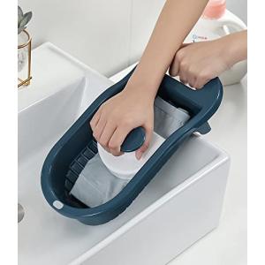 洗濯板 プラスチック ウォッシュボード 下着 靴下 予洗い 部分洗い つけ置き洗い 洗濯用品 ミニ洗濯板 強くこすっても手を痛めないハンドル付き 家庭