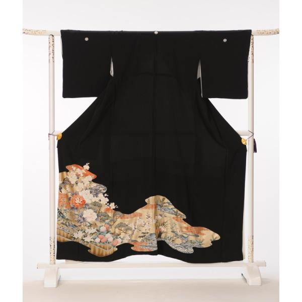 留袖 レンタル 黒留袖 フルセット 着物 結婚式 貸衣装 四季花鳥 爆買