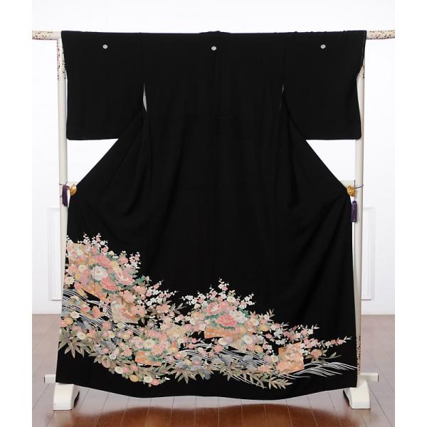 留袖 レンタル 黒留袖 フルセット 結婚式 貸衣装 着物 加賀調 牡丹 爆買