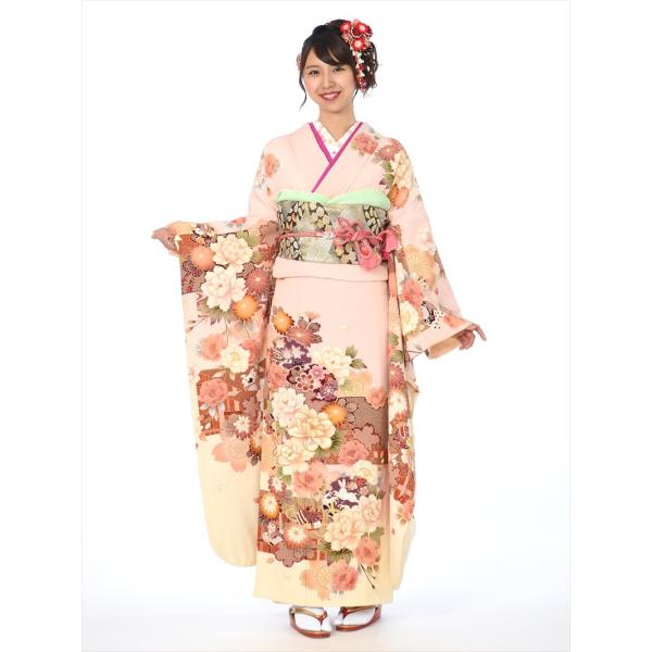 振袖レンタル フルセット(2月〜12月上旬)8AC303 ゆったりサイズ /着物/結婚式/結納/卒業...