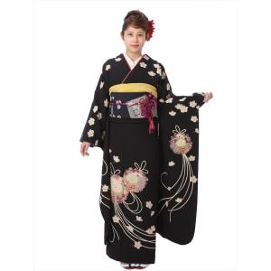 振袖レンタルフルセット(2月〜12月上旬)こむさでも〜ど 8AC543 振袖 レンタル 結納 卒業式 結婚式 貸衣装 振袖レンタル 着物レンタル 黒地 レトロ 爆買