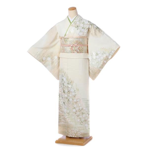 訪問着 レンタル フルセット レンタル訪問着 着物レンタル レンタル着物 正絹 金彩 ベージュ 桂由...