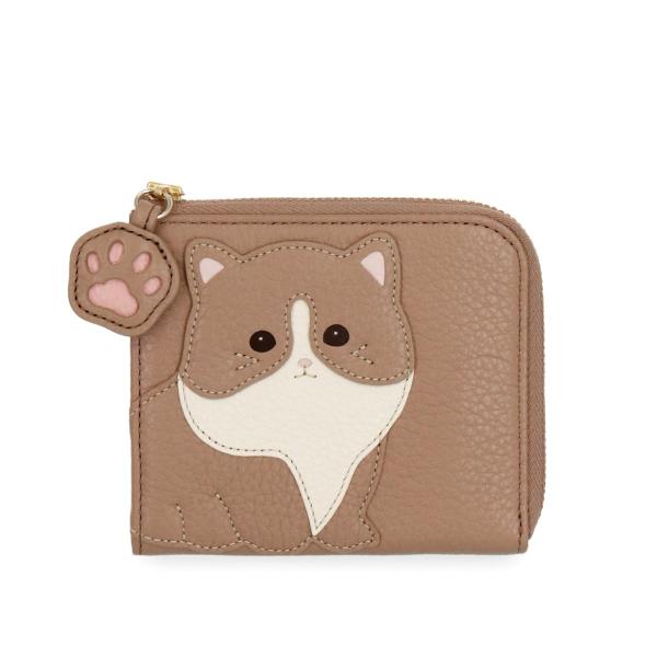 イビサ公式 人気 ねこ 猫 大人 かわいい L字ファスナー 財布 小銭入れ カード入れ コンパクト ...