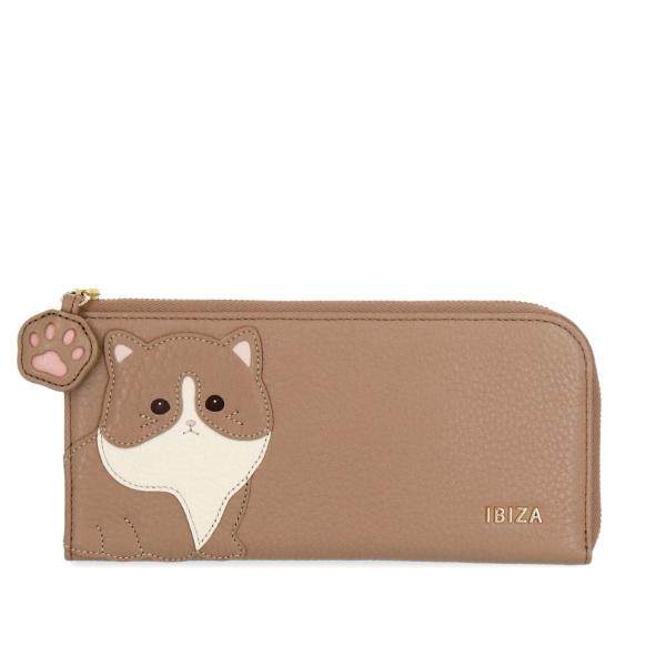 イビサ公式 長財布 L字ファスナー レディース 猫 ネコ ねこ 人気 大人 かわいい 使いやすい ス...