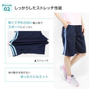 スポーツウェア レディース ハーフパンツ 2本...の詳細画像3
