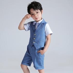 子供スーツ 半袖 5点セット ベスト 半ズボン...の詳細画像1