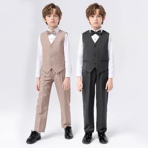 子供スーツ 長袖 4点セット ベスト ズボン シャツ 発表会 スーツ 男の子 スーツ キッズ フォーマル 男の子 子供服 春 夏