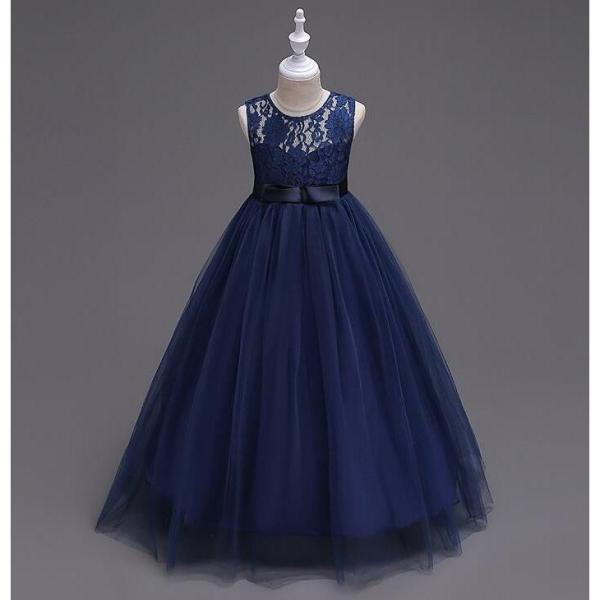 子供ドレス ピアノ発表会 ロング 子どもドレス 結婚式 キッズ ジュニアドレス 紺 紫 ベージュ 白...