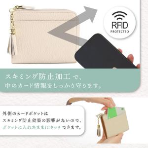 本革 L字ファスナー財布 レディース 二つ折り...の詳細画像2