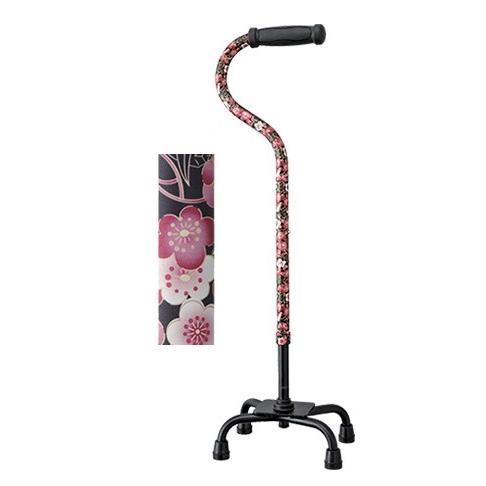 テイコブ アルミ製4点杖／レッドフラワー（幸和製作所）EA4-102