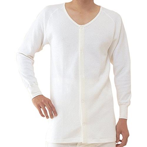 キルト紳士前開き肌着 長袖／Lサイズ（神戸生絲） BM-1