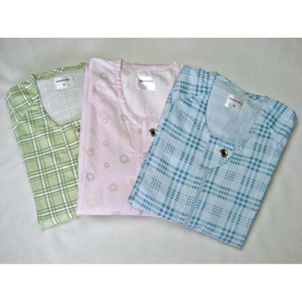 マンラク2型ねまき（オールシーズン）LLサイズ／グリーンチェック（萬楽）MR-1002