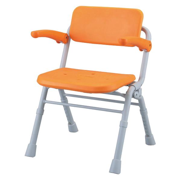 ［ユクリア］シャワーチェア（Air）ワイドSPワンタッチ折りたたみ／オレンジ（パナソニックエイジフリ...